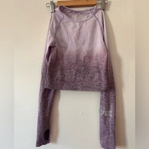 PINK purple seamless gym workout crop top XS